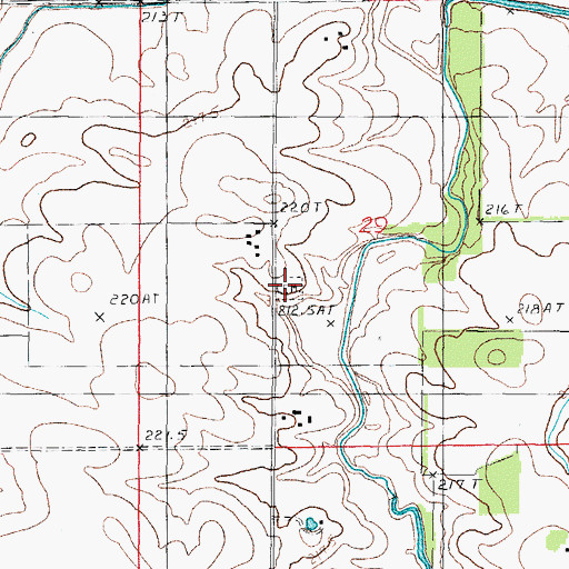 Topographic Map of Cooper Cemetery, IL