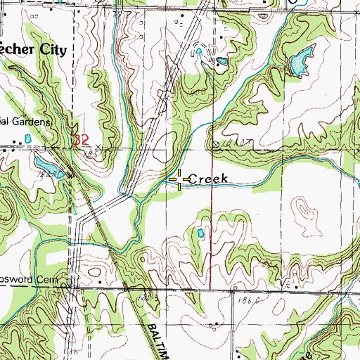 Topographic Map of Corwin Branch, IL