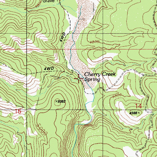 Topographic Map of Cherry Creek Spring, AZ