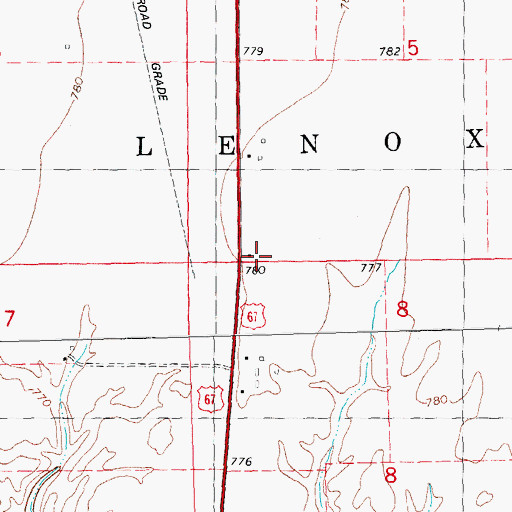 Topographic Map of Cottonwood School (historical), IL