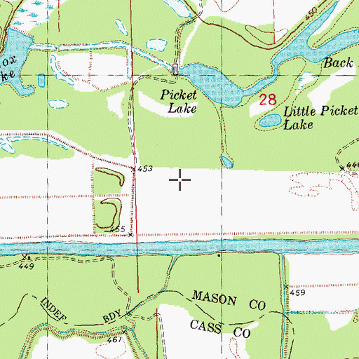 Topographic Map of Cow Lake, IL