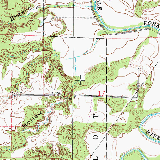 Topographic Map of Cox Hollow, IL