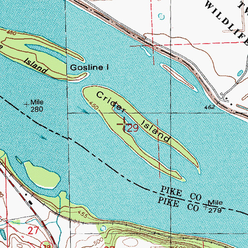 Topographic Map of Crider Island, IL