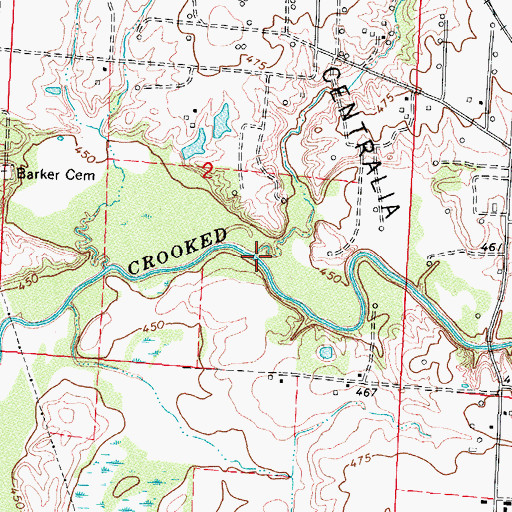 Topographic Map of Crileys Branch, IL