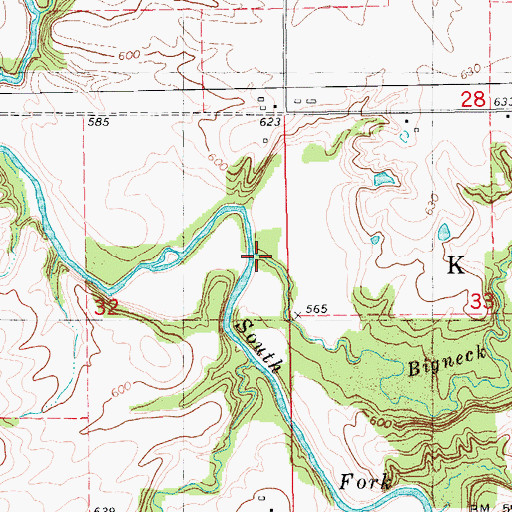 Topographic Map of Bigneck Creek, IL