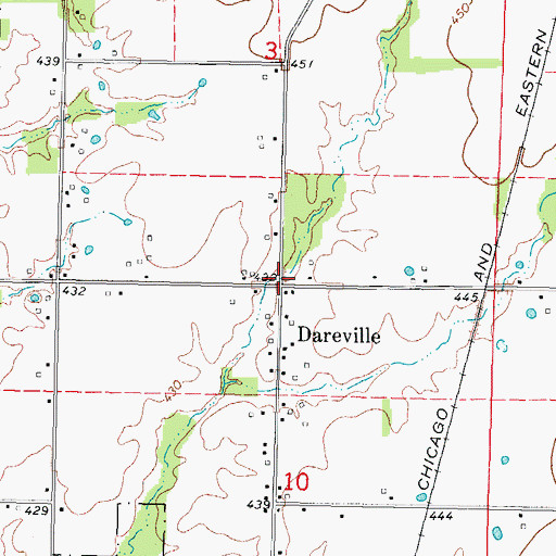 Topographic Map of Dareville, IL