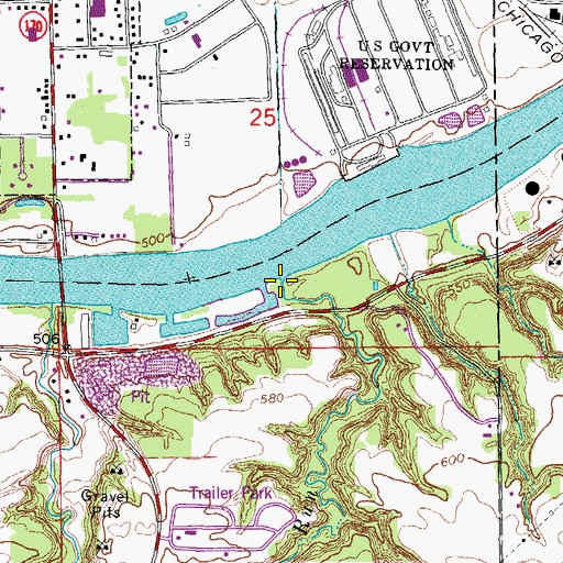 Topographic Map of Deadly Run, IL