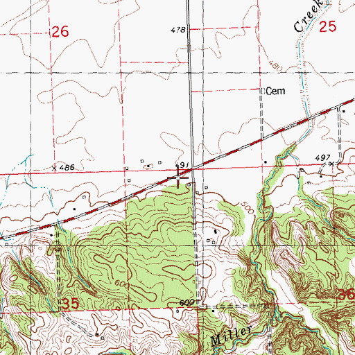 Topographic Map of Dick School (historical), IL