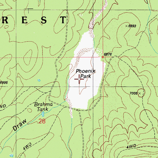 Topographic Map of Phoenix Park, AZ