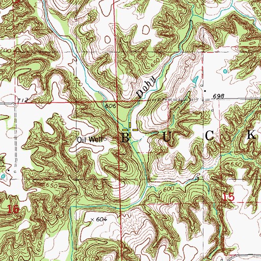 Topographic Map of Doby Branch, IL