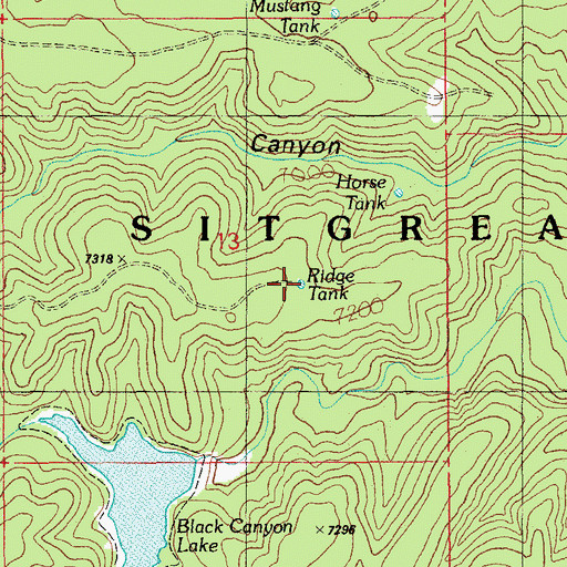 Topographic Map of Ridge Tank, AZ