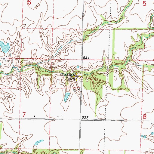 Topographic Map of Doolen Cemetery, IL