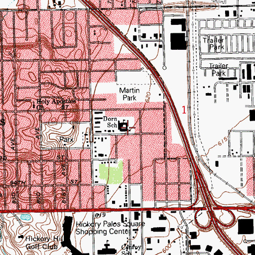 Topographic Map of Dorn Primary Center, IL