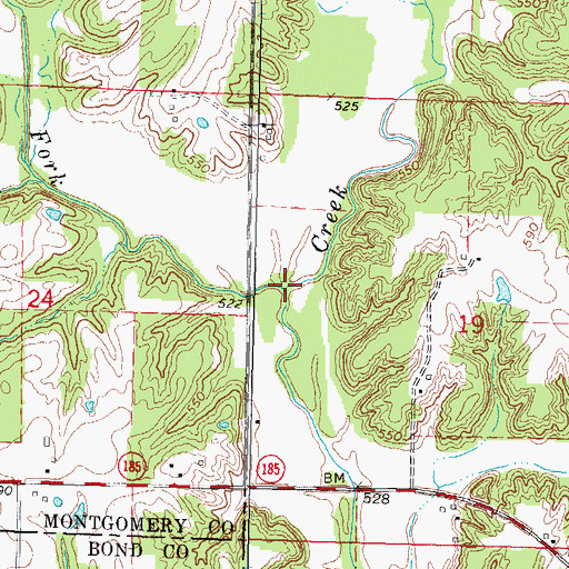 Topographic Map of Dry Fork, IL