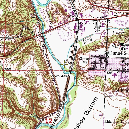 Topographic Map of Dry Run, IL