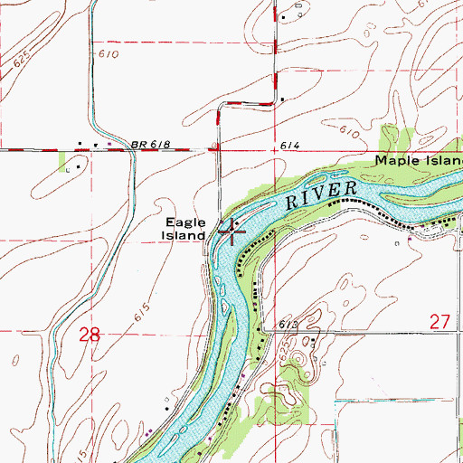 Topographic Map of Eagle Island, IL