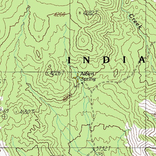 Topographic Map of Albert Spring, AZ