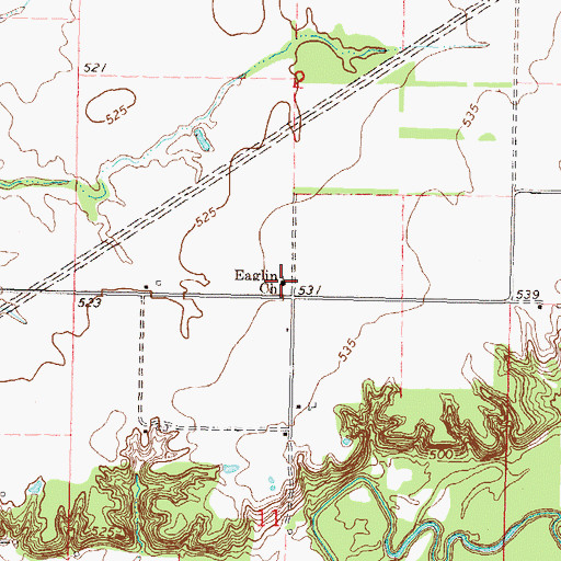 Topographic Map of Eaglin Church, IL