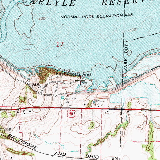 Topographic Map of East Access Area, IL