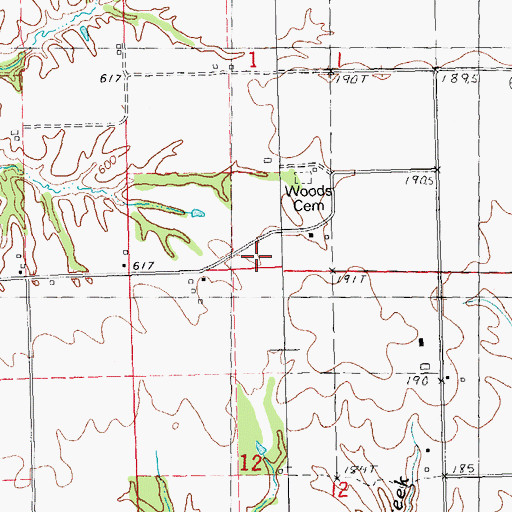 Topographic Map of East Brushy School (historical), IL