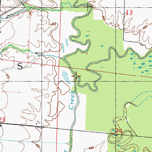 Topographic Map of East Fork Silver Creek, IL