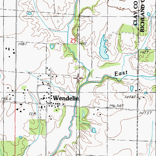 Topographic Map of East Fork Wetweather Creek, IL