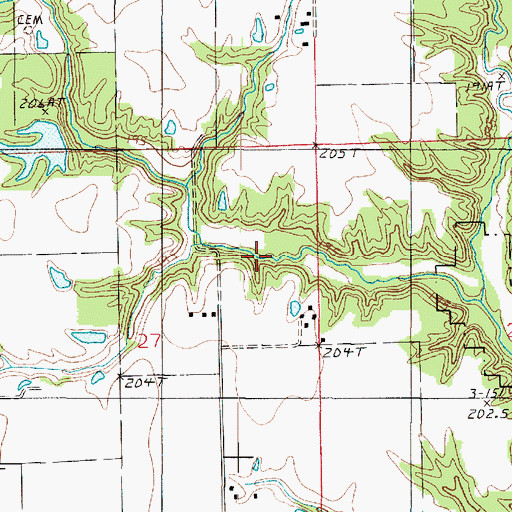Topographic Map of East Liberty School, IL
