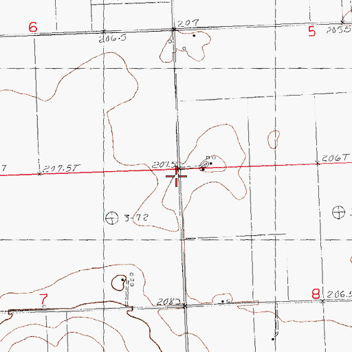Topographic Map of East Walnut Grove School (historical), IL