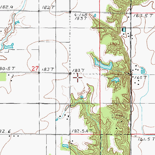 Topographic Map of East Whiteoak School (historical), IL