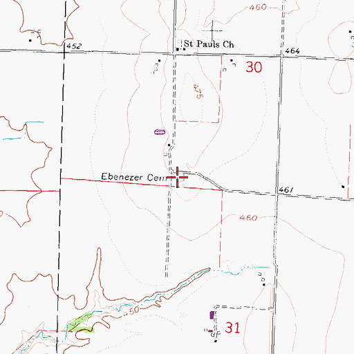 Topographic Map of Ebenezer Cemetery, IL