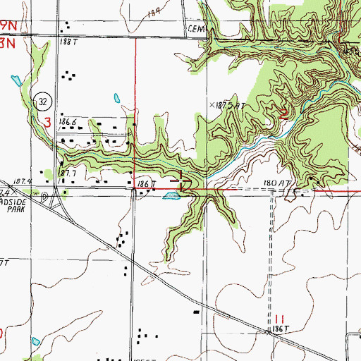 Topographic Map of Ebenezer Church, IL