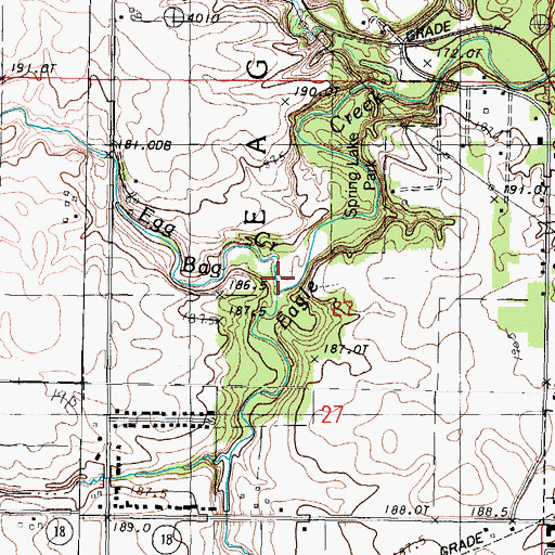 Topographic Map of Egg Bag Creek, IL