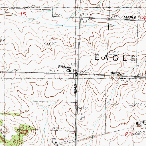 Topographic Map of Elkhorn Church, IL