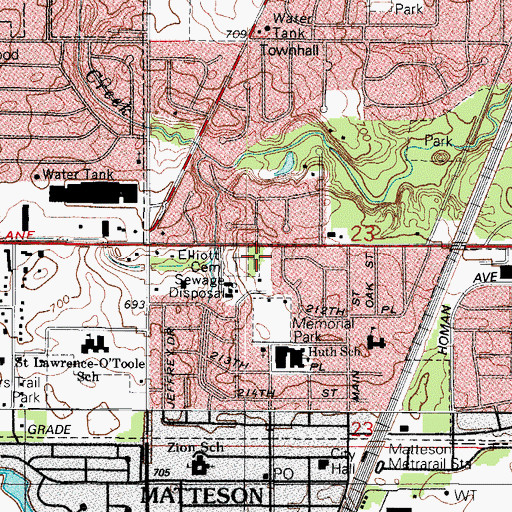 Topographic Map of Elliott Family Cemetery, IL
