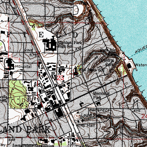 Topographic Map of Elm Place Middle School, IL