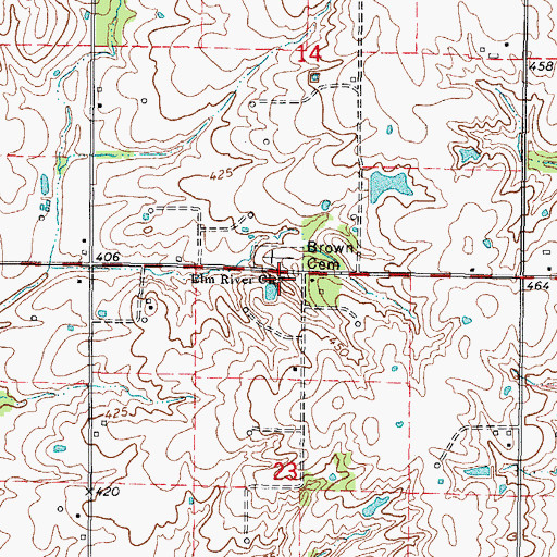 Topographic Map of Elm River Church, IL