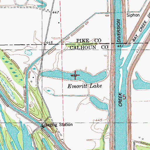 Topographic Map of Emoritt Lake, IL