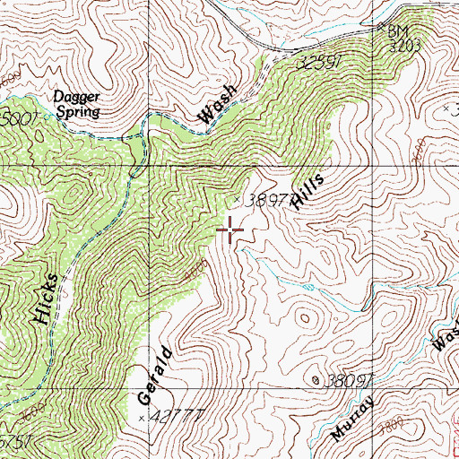 Topographic Map of Gerald Hills, AZ