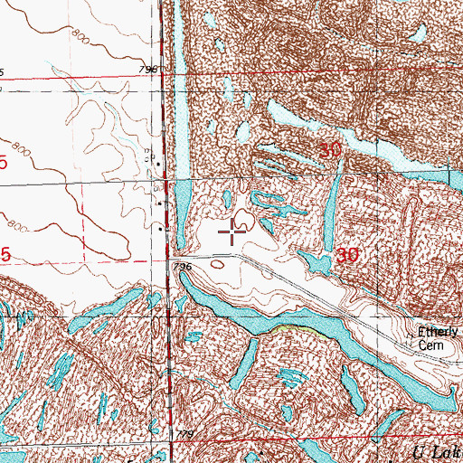 Topographic Map of Etherly School (historical), IL