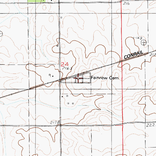 Topographic Map of Fairview Cemetery, IL