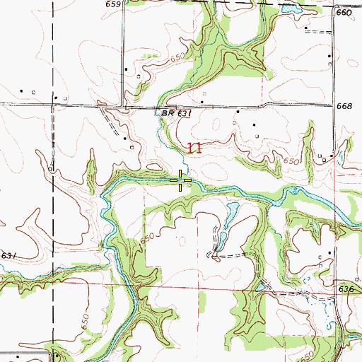 Topographic Map of Fairview Drain, IL