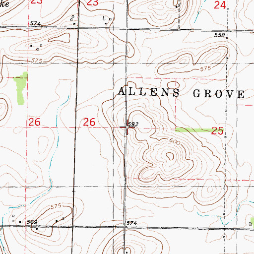 Topographic Map of Fairview School, IL