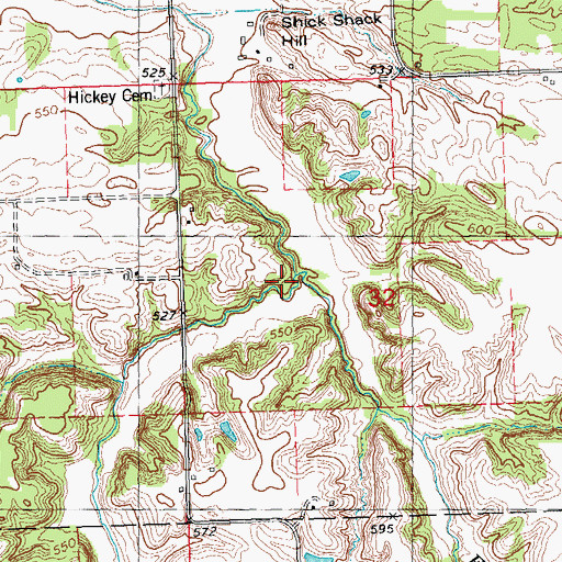 Topographic Map of Fancher Creek, IL