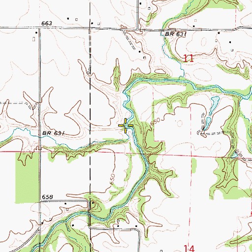 Topographic Map of Fayette Drain, IL