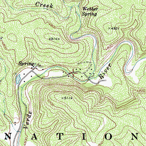 Topographic Map of Flowing Springs, AZ