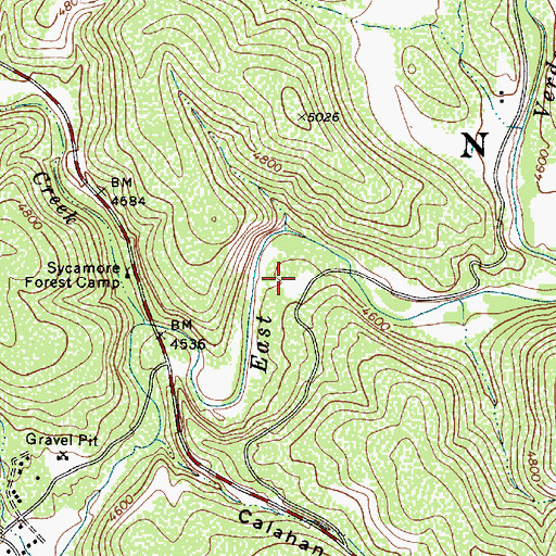 Topographic Map of Flowing Springs Campground, AZ