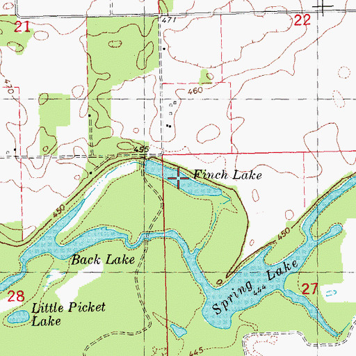 Topographic Map of Finch Lake, IL