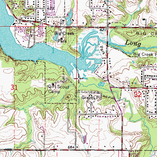 Topographic Map of Finley Creek, IL
