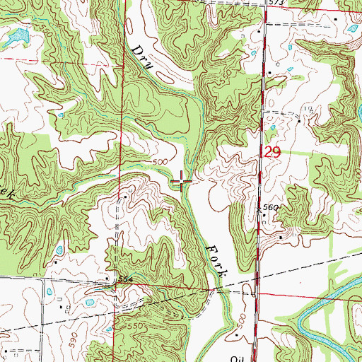 Topographic Map of Flat Creek, IL
