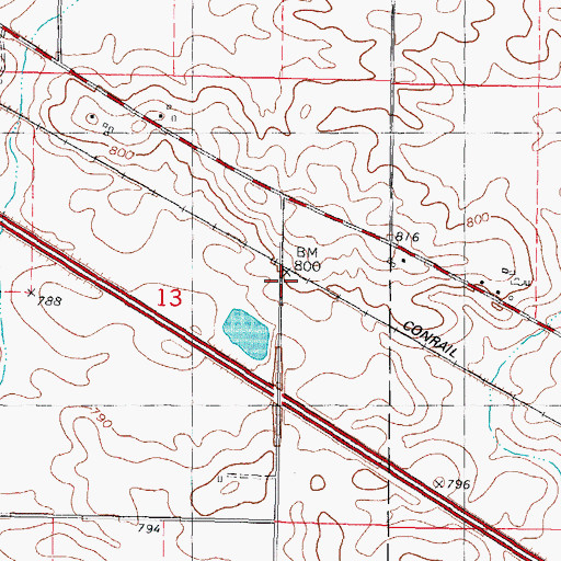 Topographic Map of Ford Woods, IL